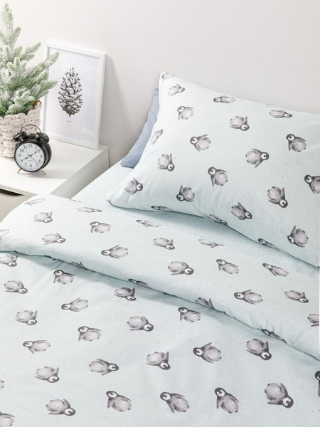 Изображение товара Комплект постельного белья Ночь нежна Пингви Стандарт 1.5сп 70x70 / 5000114-1+510920-2