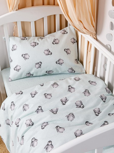 Изображение товара Комплект постельного белья Ночь нежна Пингви Стандарт 1.5сп 70x70 / 5000114-1+510920-2