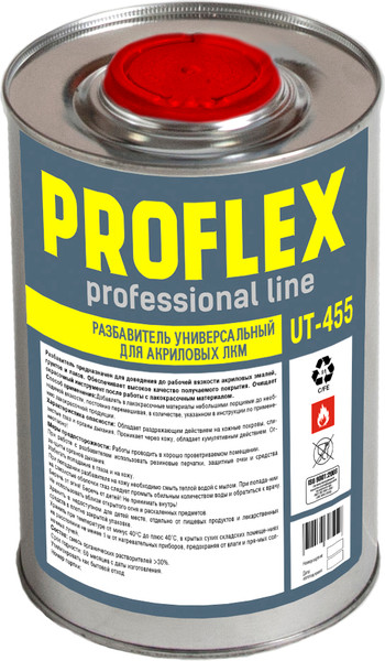 Изображение товара Разбавитель краски Химик Proflex Универсальный для акриловых ЛКМ / 66252104 (1л)