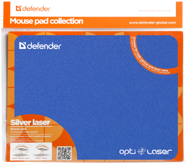 Изображение товара Коврик для мыши Defender Silver Opti-Laser / 50410 (в ассорименте)