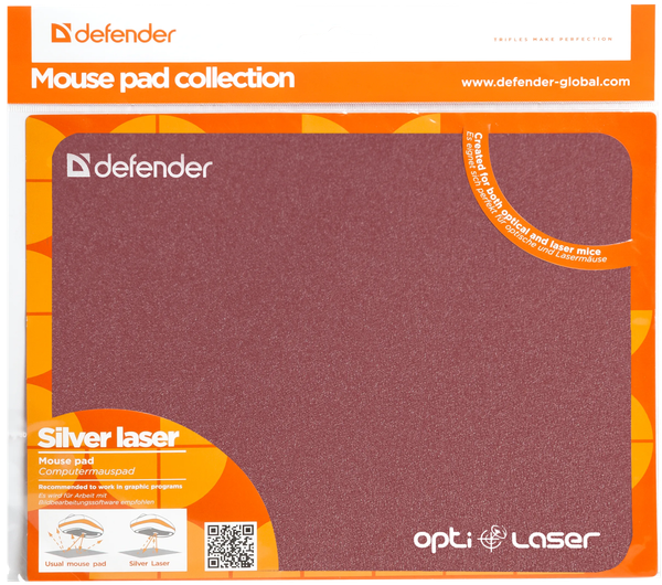 Изображение товара Коврик для мыши Defender Silver Opti-Laser / 50410 (в ассорименте)