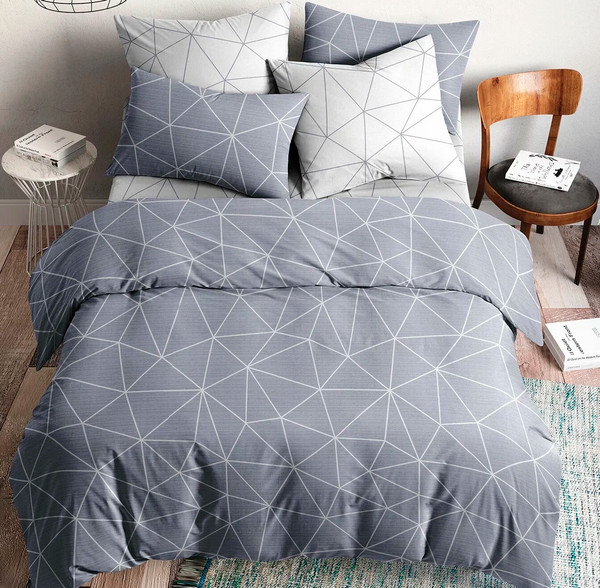 Изображение товара Комплект постельного белья Ночь нежна Грань 1.5сп 50x70 / 500141-2+500142-1 (серый)