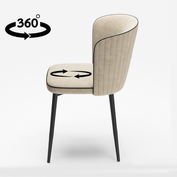 Изображение товара Стул Табурет Милано поворотный (бренди 37/кант черный/каркас черный)