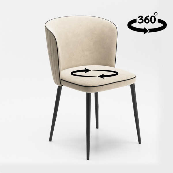 Изображение товара Стул Табурет Милано поворотный (бренди 37/кант черный/каркас черный)