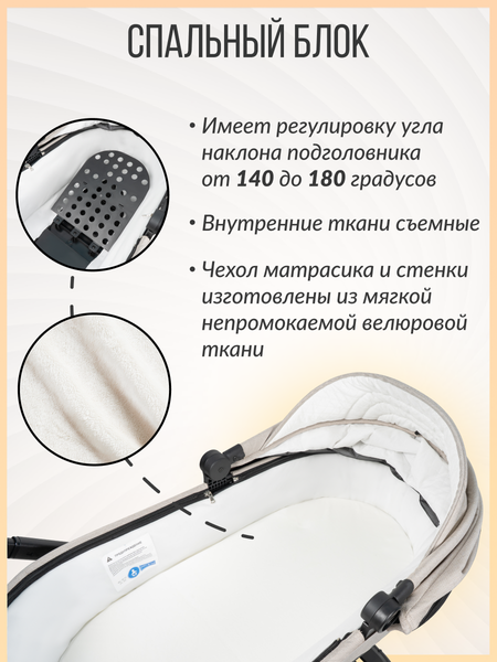 Изображение товара Детская универсальная коляска Farfello Liberty 3в1 / LBR-2 (песочно-бежевый)