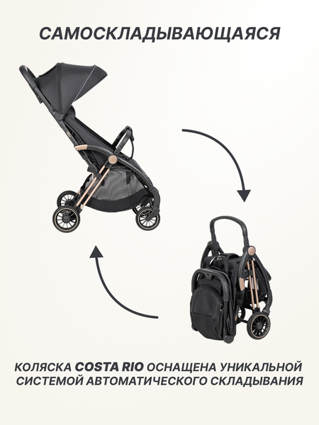 Изображение товара Детская прогулочная коляска Costa Rio / CR-1 (черное золото)