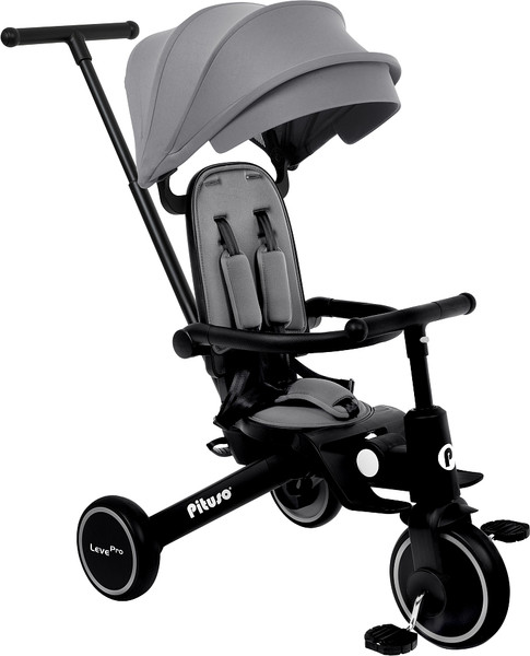 Изображение товара Трехколесный велосипед с ручкой Pituso Leve Pro / T8-Grey (серый)