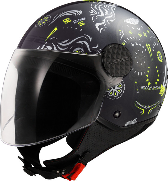 Изображение товара Мотошлем LS2 OF558 Sphere Lux II Maxca (M, черный глянцевый/желтый)