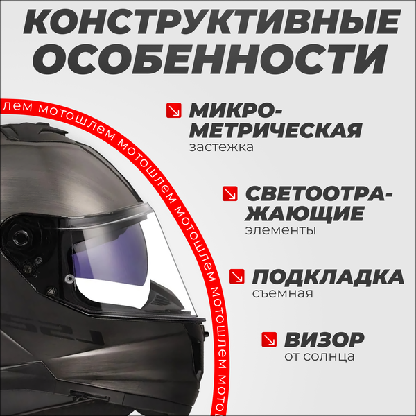 Изображение товара Мотошлем LS2 FF808 Stream 2 Jeans (M, серый)