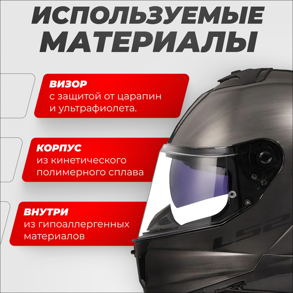 Изображение товара Мотошлем LS2 FF808 Stream 2 Jeans (M, серый)