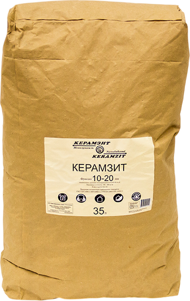 Изображение товара Керамзит ЗКГ Новолукомль Фасованный 10/20мм 0.035м.куб (35л/10кг)