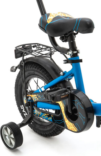 Изображение товара Детский велосипед с ручкой ZigZag Zoo 12 / ZG-1283 (бирюзовый, разобранный, в коробке)