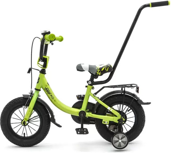 Изображение товара Детский велосипед с ручкой ZigZag Zoo 12 / ZG-1284 (зеленый, разобранный, в коробке)