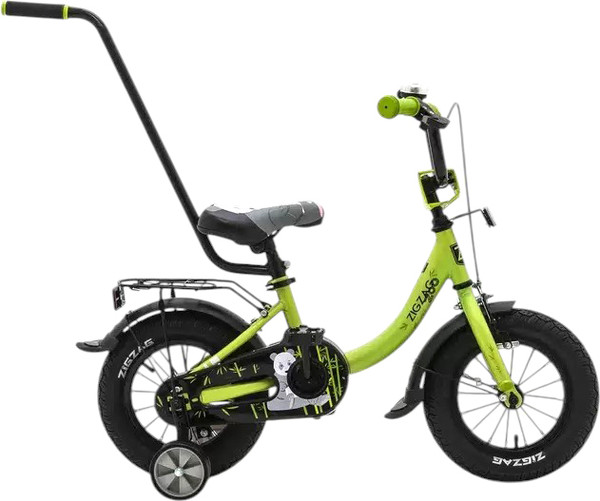 Изображение товара Детский велосипед с ручкой ZigZag Zoo 12 / ZG-1284 (зеленый, разобранный, в коробке)
