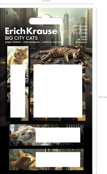 Изображение товара Стикеры канцелярские Erich Krause Big City Cats / 63794