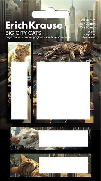Изображение товара Стикеры канцелярские Erich Krause Big City Cats / 63794