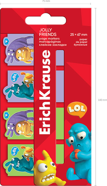 Изображение товара Стикеры канцелярские Erich Krause Jolly Friends / 63179