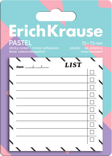 Изображение товара Стикеры канцелярские Erich Krause Pastel. To Do List / 63673 (белый)