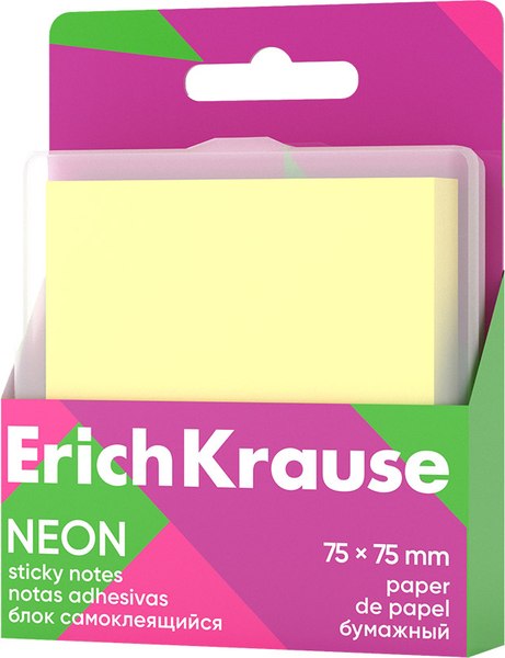 Изображение товара Стикеры канцелярские Erich Krause Neon / 63675 (желтый)