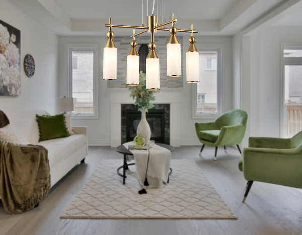 Изображение товара Люстра Ambrella LH55276/5 BS/FR (латунь/белый матовый)