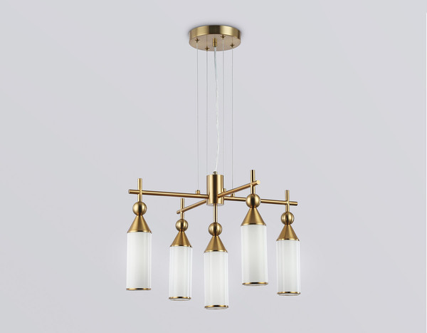 Изображение товара Люстра Ambrella LH55276/5 BS/FR (латунь/белый матовый)