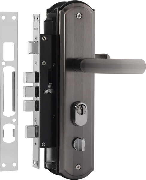 Изображение товара Замок врезной Нора-М N200-68мм STD Л (матовый хром/черный никель)