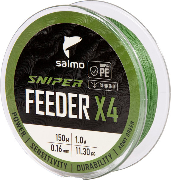 Изображение товара Леска плетеная Salmo Sniper х4 Feeder Braid Army Green / 150/016 4933-016