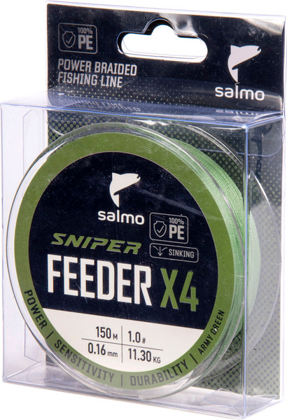 Изображение товара Леска плетеная Salmo Sniper х4 Feeder Braid Army Green / 150/016 4933-016