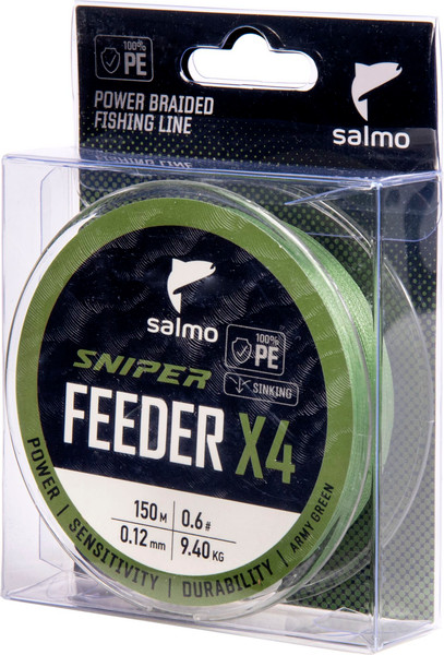 Изображение товара Леска плетеная Salmo Sniper х4 Feeder Braid Army Green 150/012 / 4933-012