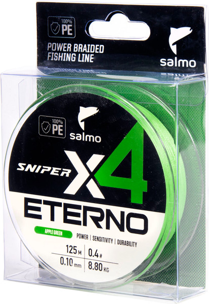 Изображение товара Леска плетеная Salmo Sniper х4 Eterno Braid Apple Green 125/010 / 4932-010