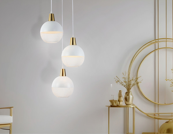 Изображение товара Люстра Ambrella TR8503/3 WH/CP (белый/медь)