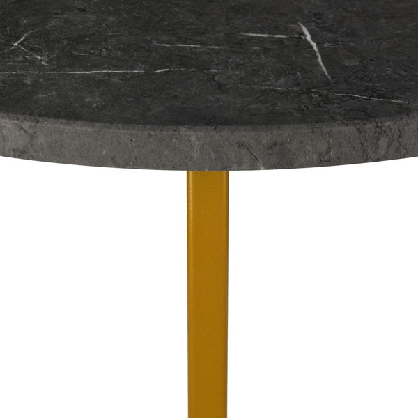 Изображение товара Комплект журнальных столиков Мебелик МеталлАрт М001 (черный мрамор/золото)