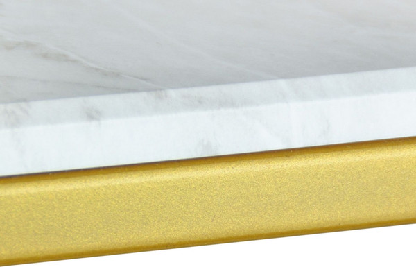 Изображение товара Комплект журнальных столиков Мебелик МеталлАрт М002 (белый мрамор/золото)