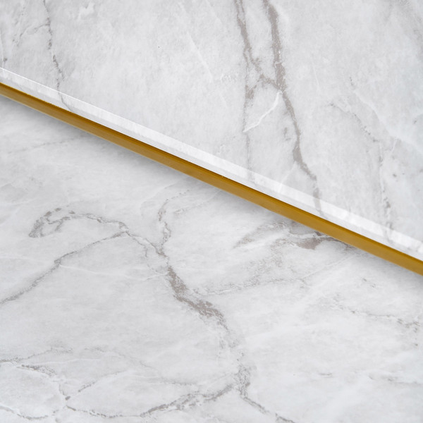 Изображение товара Комплект журнальных столиков Мебелик МеталлАрт М002 (белый мрамор/золото)