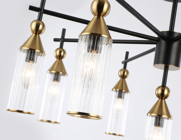 Изображение товара Люстра Ambrella LH55258/9 BK/BS/CL (черный/латунь/прозрачный)