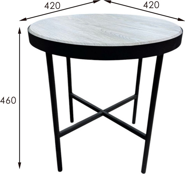 Изображение товара Журнальный столик Мебелик МеталлАрт М011 (бежевый дуб/черный малый)