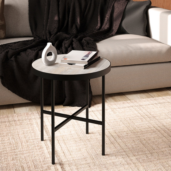 Изображение товара Журнальный столик Мебелик МеталлАрт М011 (бежевый дуб/черный малый)