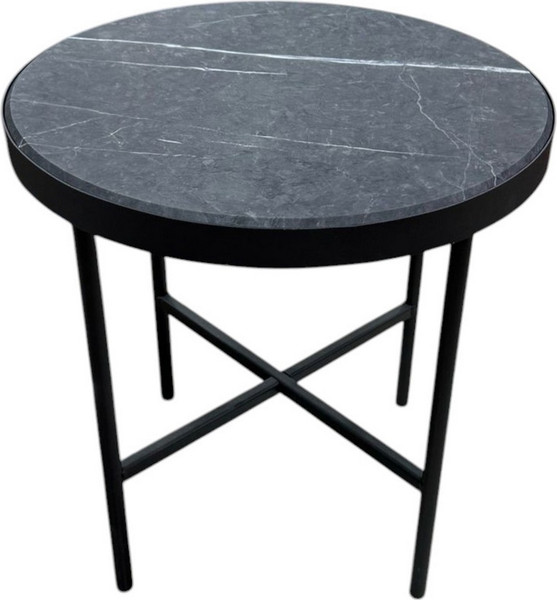 Изображение товара Журнальный столик Мебелик МеталлАрт М011 (черный мрамор/черный малый)
