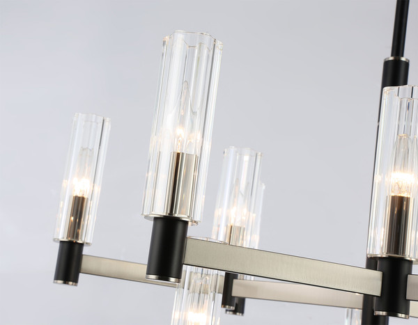 Изображение товара Люстра Ambrella LH55505/12 SN/BK/CL (сатин никель/черный/прозрачный)