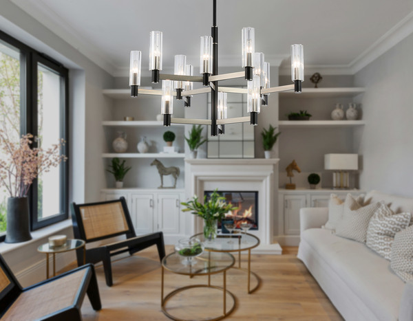 Изображение товара Люстра Ambrella LH55505/12 SN/BK/CL (сатин никель/черный/прозрачный)