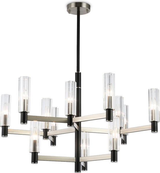 Изображение товара Люстра Ambrella LH55505/12 SN/BK/CL (сатин никель/черный/прозрачный)