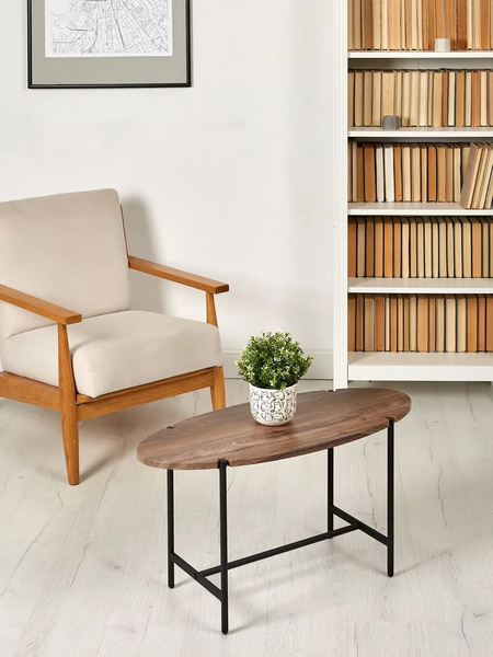 Изображение товара Журнальный столик Мебелик МеталлАрт М025 (коричневый дуб/черный)