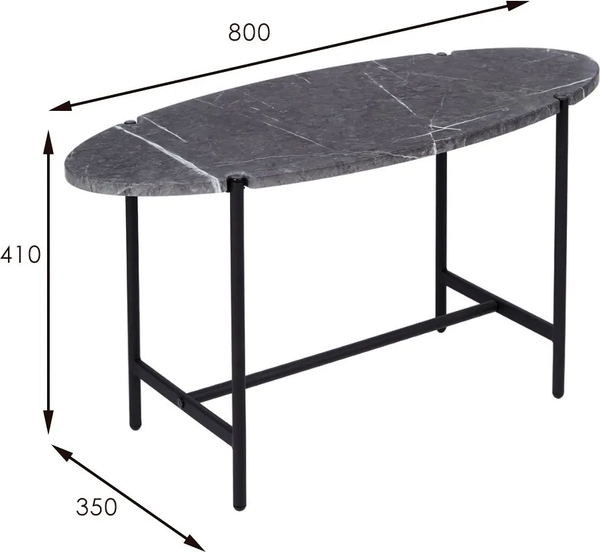 Изображение товара Журнальный столик Мебелик МеталлАрт М025 (черный мрамор/черный)