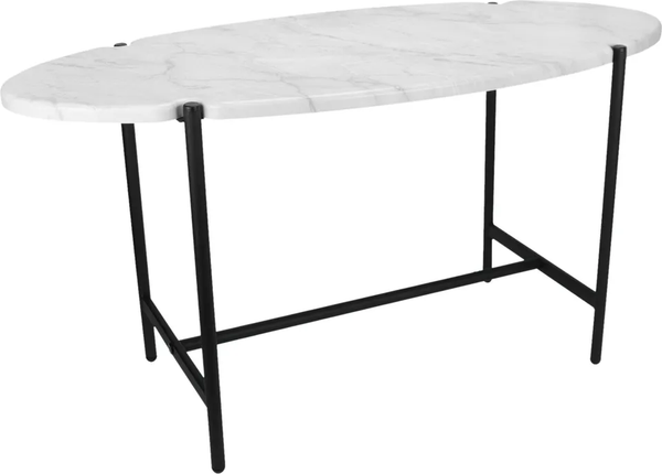 Изображение товара Журнальный столик Мебелик МеталлАрт М025 (белый мрамор/черный)