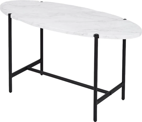 Изображение товара Журнальный столик Мебелик МеталлАрт М025 (белый мрамор/черный)