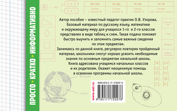 Изображение товара Учебное пособие АСТ Все таблицы для начальной школы. 1-2 класс, мягкая обложка (Узорова Ольга)