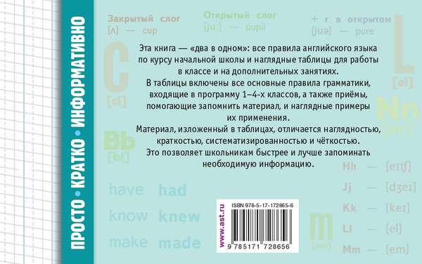 Изображение товара Учебное пособие АСТ Все таблицы по английскому языку для нач. школы, мягкая обложка (Узорова Ольга)
