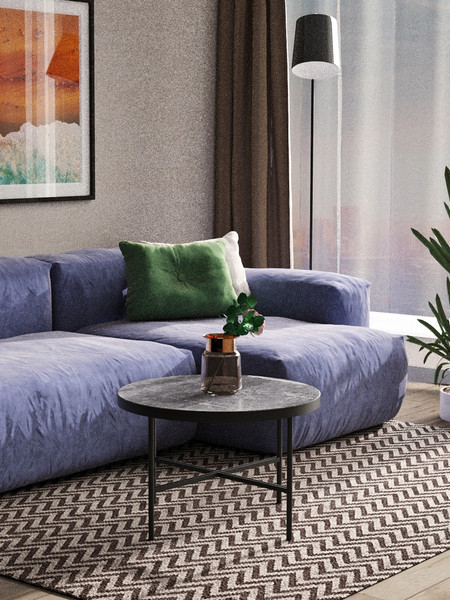 Изображение товара Журнальный столик Мебелик МеталлАрт М011 (черный мрамор/черный большой)