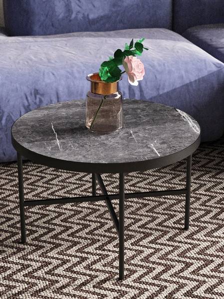 Изображение товара Журнальный столик Мебелик МеталлАрт М011 (черный мрамор/черный большой)