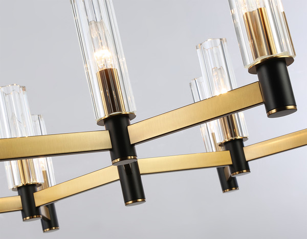 Изображение товара Люстра Ambrella LH55513/9 BK/BS/CL (черный/латунь/прозрачный)